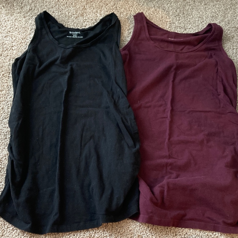 Summer Short Sleeve and Tank Top Cotton Modal Blend Maternity Bundle Sz Medium - Picture 3 of 7